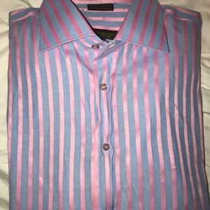 Pink and blue button down